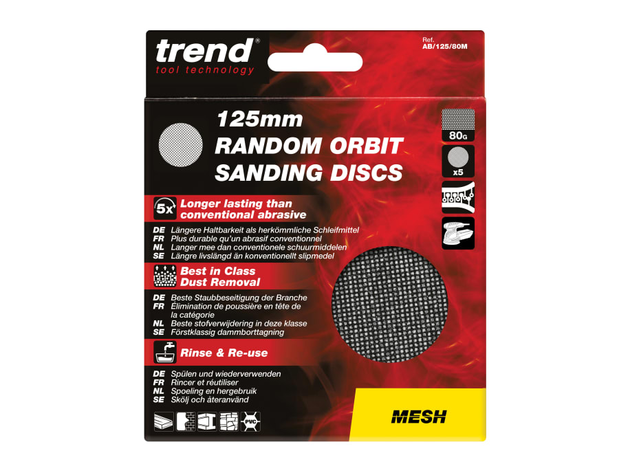Trend AB12580M 125mm 80G Mesh Sanding Disc