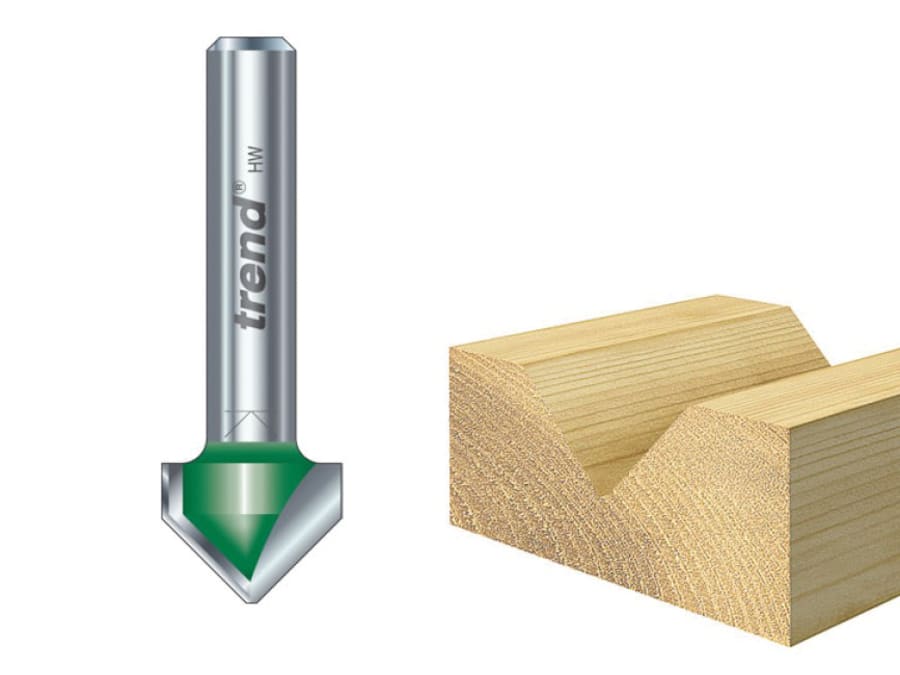 Trend C044X14TC 1/4in CraftPro Chamfer V-Groove Cutter 45° 6 × 12.7mm