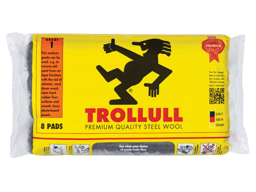 Trollull TRL771214 Extra Large Steel Wool Pads Grade 1 165g