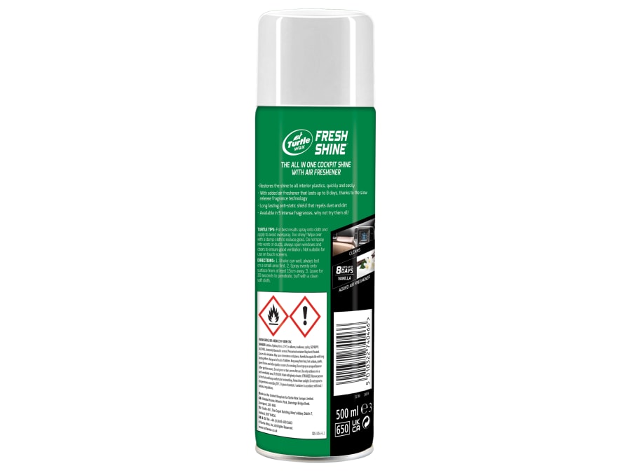 Turtle Wax 51790 Fresh Shine Vanilla Air Freshener 500ml