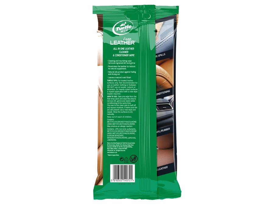 Turtle Wax 54072 Leather Cleaner & Conditioner Wipes