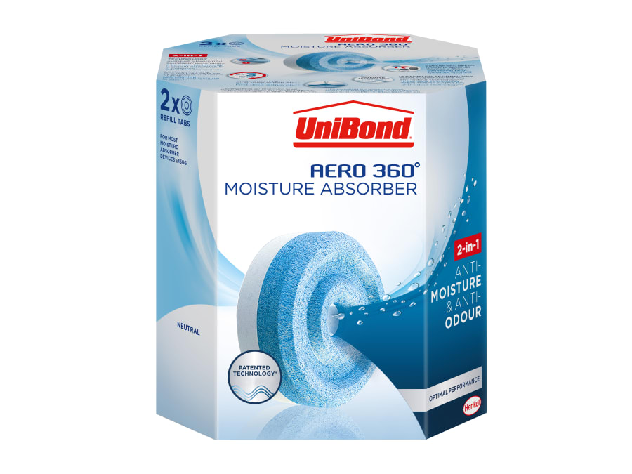 Unibond 2633442 Aero 360° Moisture Absorber Refills Pack 2