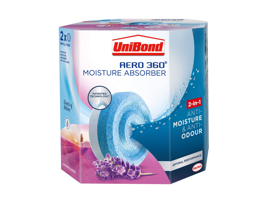 Unibond 2631291 Aero 360º Moisture Absorber Lavender Garden Refills