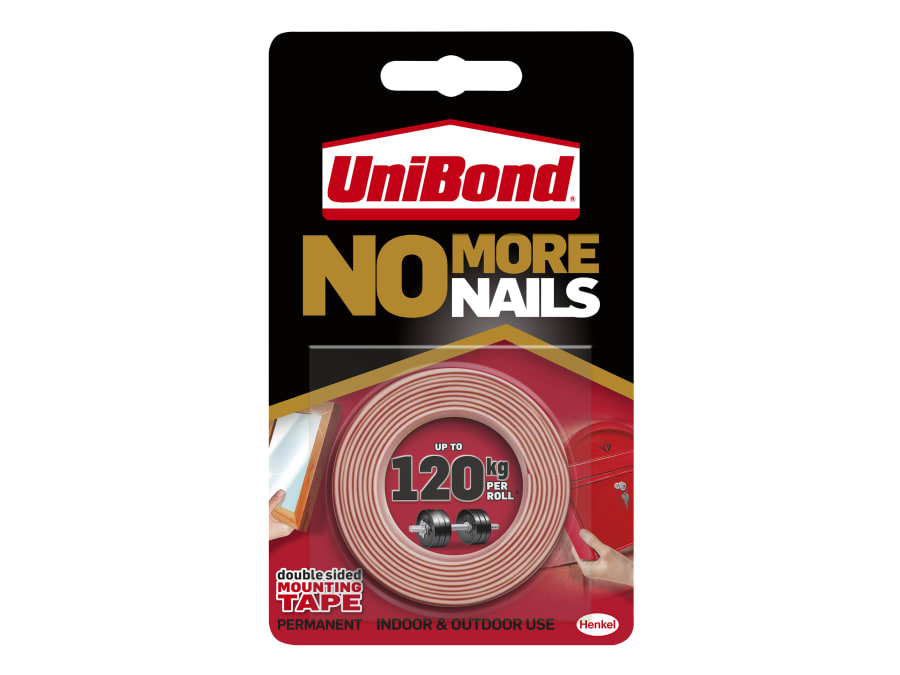 Unibond 2675760 No More Nails Permanent Mounting Tape 19mm x 1.5m