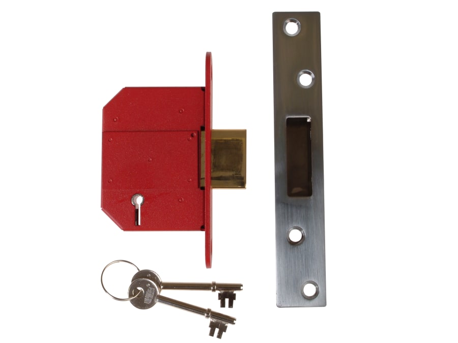 Union J2100SSC30 5 Lever Mortice Deadlock 81mm Satin Chrome