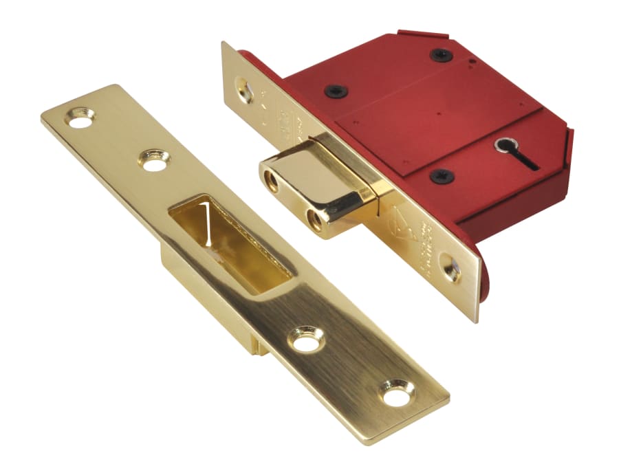 Union J2100SPL25 68mm 5 Lever Mortice Deadlock Satin Brass