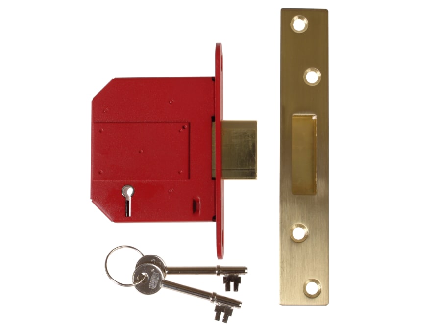 Union J2100SPL30 5 Lever Mortice Deadlock 81mm Satin Brass