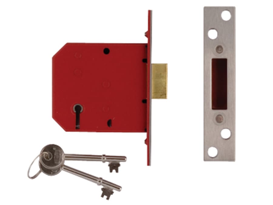 Union Y2101PL300 5 Lever Mortice Deadlock 77.5mm Satin Brass