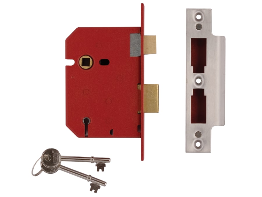 Union J2201PL300 5 Lever Mortice Sashlock 77.5mm Brass Finish