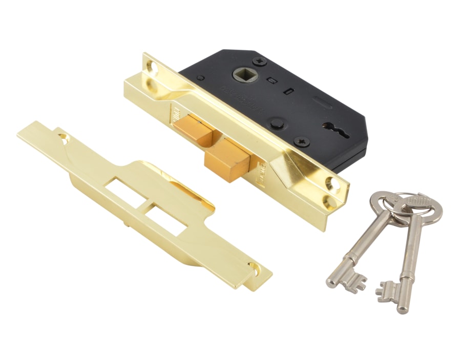 Union Y2242EB250 65.5mm 2.5in 2 Lever Mortice Rebated Sashlock Electro Brass