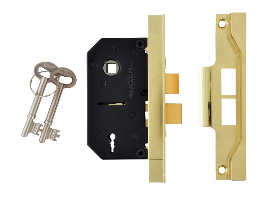 Union Y2242EB250 65.5mm 2.5in 2 Lever Mortice Rebated Sashlock Electro Brass