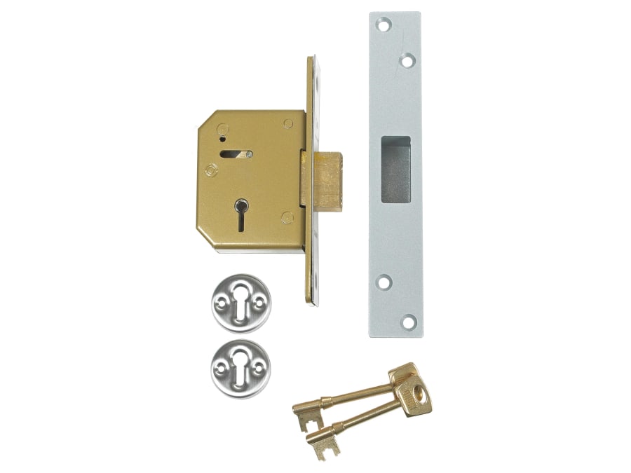 Union V3G115SC67 5 Lever Deadlock 67mm Satin Chrome