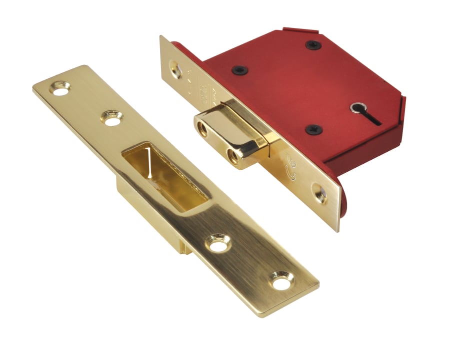 Union Y2105SPB30 81mm 5 Lever Mortice Deadlock Polished Brass