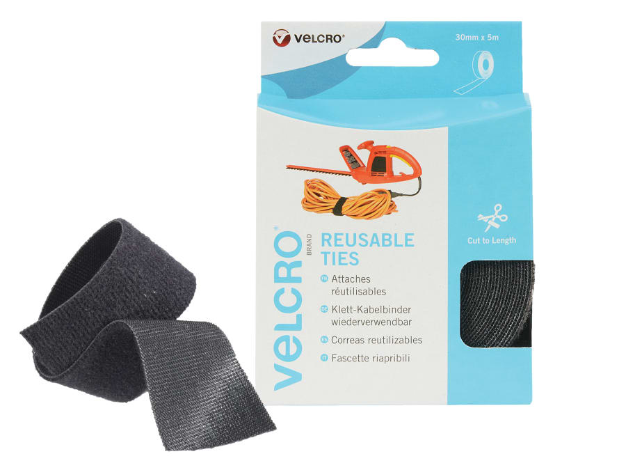 Velcro Brand 60254 ONE-WRAP Reusable Ties 30mm x 5m Black