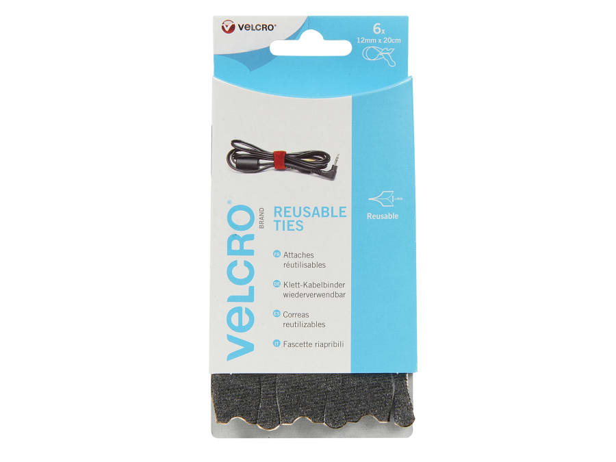 Velcro Brand 60388 ONE-WRAP Reusable Ties 12mm x 20cm Black