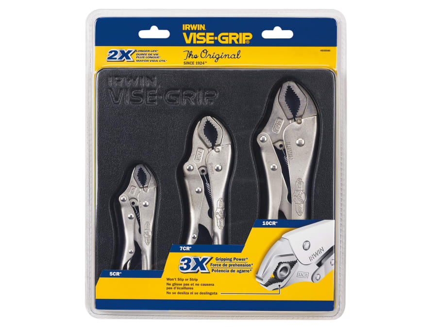 Irwin Vise-Grip 10508020 Curved Jaw Locking Pliers Set of 3
