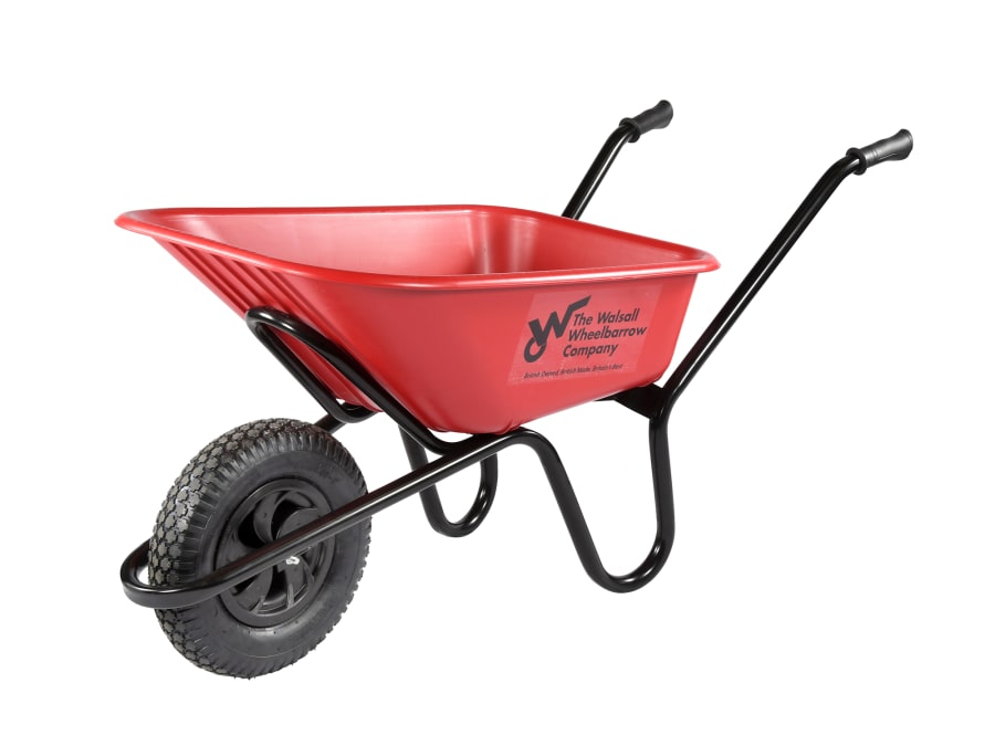 Walsall RANHDRP 120L Heavy-Duty HDPE Wheelbarrow with Pneumatic Tyre