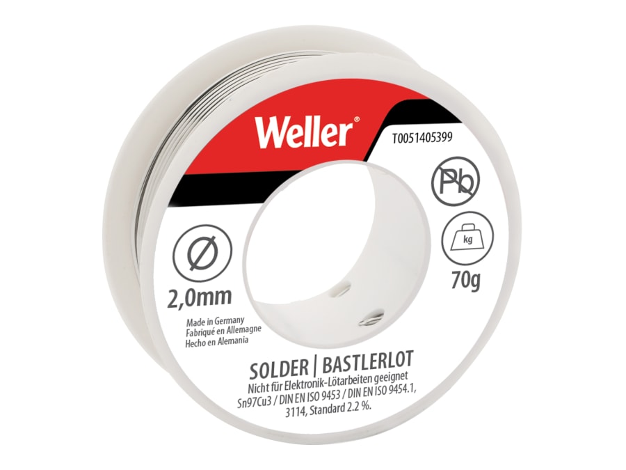Weller T0051405399 Solder Sn97Cu3 2mm 70g