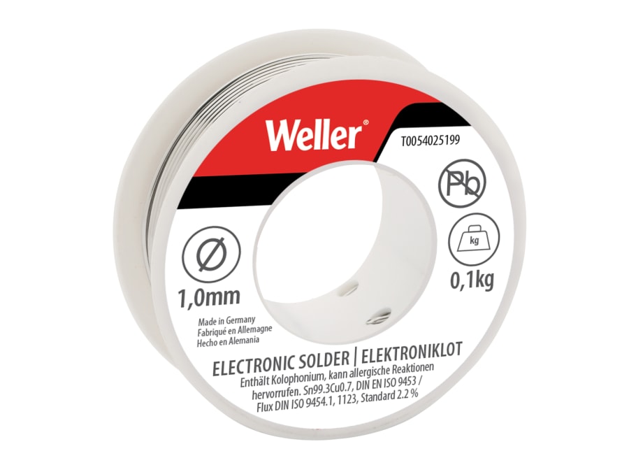 Weller T0054025199N Lead-Free Solder 1.0mm 100g