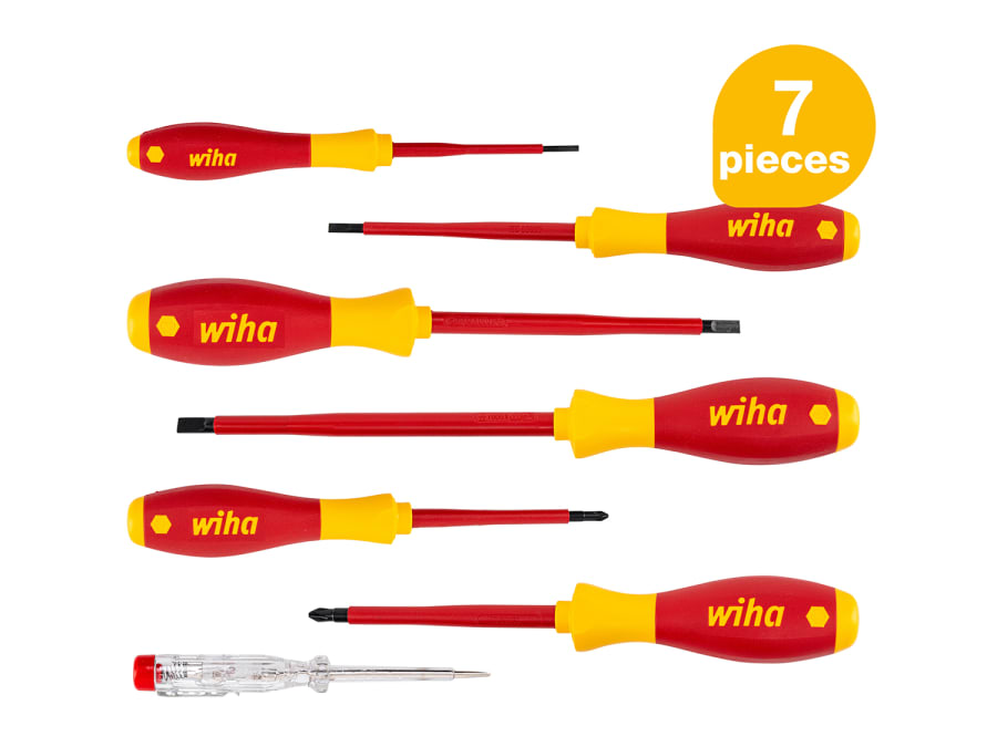 Wiha 00834 SoftFinish Electric Screwdriver Set 7 Piece