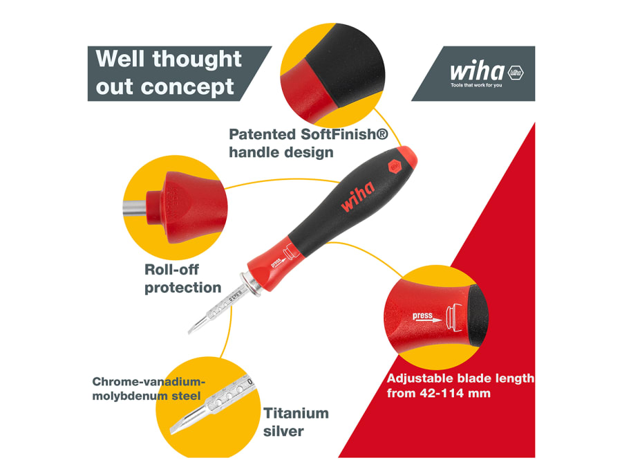 Wiha 03591 SYSTEM 6 SoftFinish Interchangeable Screwdriver Set 12 Piece