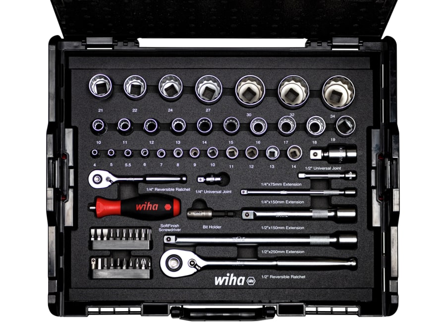 Wiha 44685 60 Piece Nut Driver & Bit Set with Case