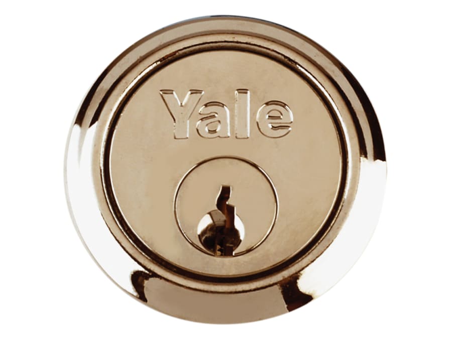Yale Locks Yale 631109E11 Replacement Rim Cylinder with 4 Keys Polished Brass