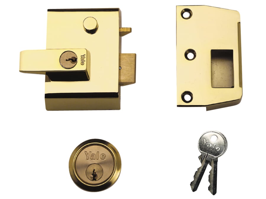 Yale Locks Yale 630002E11 P2 Double Security Nightlatch 40mm Backset Brasslux Finish