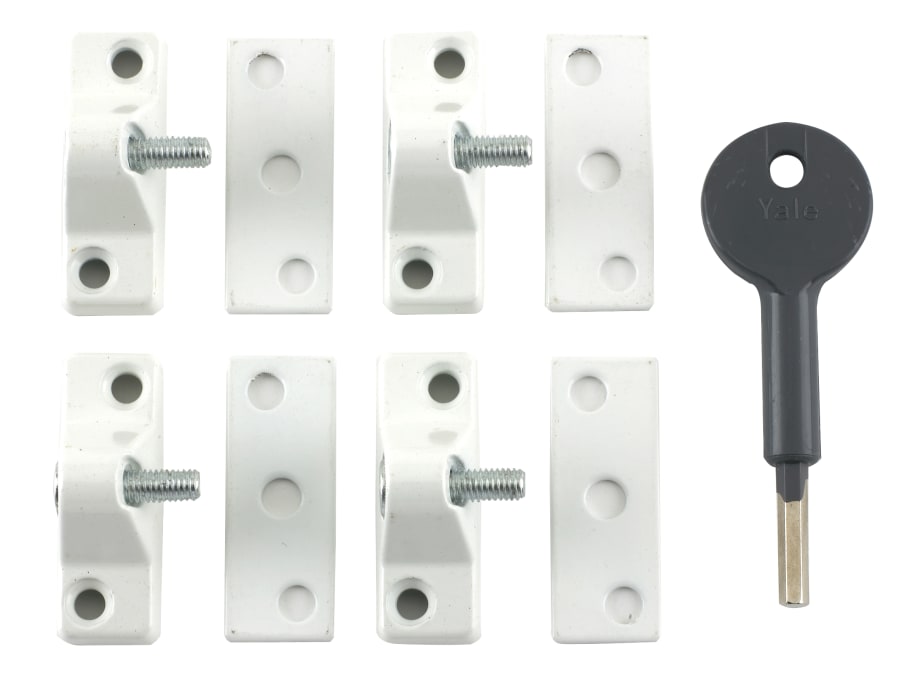 Yale Locks Yale V8K1184WE Economy Window Lock White Pack of 4