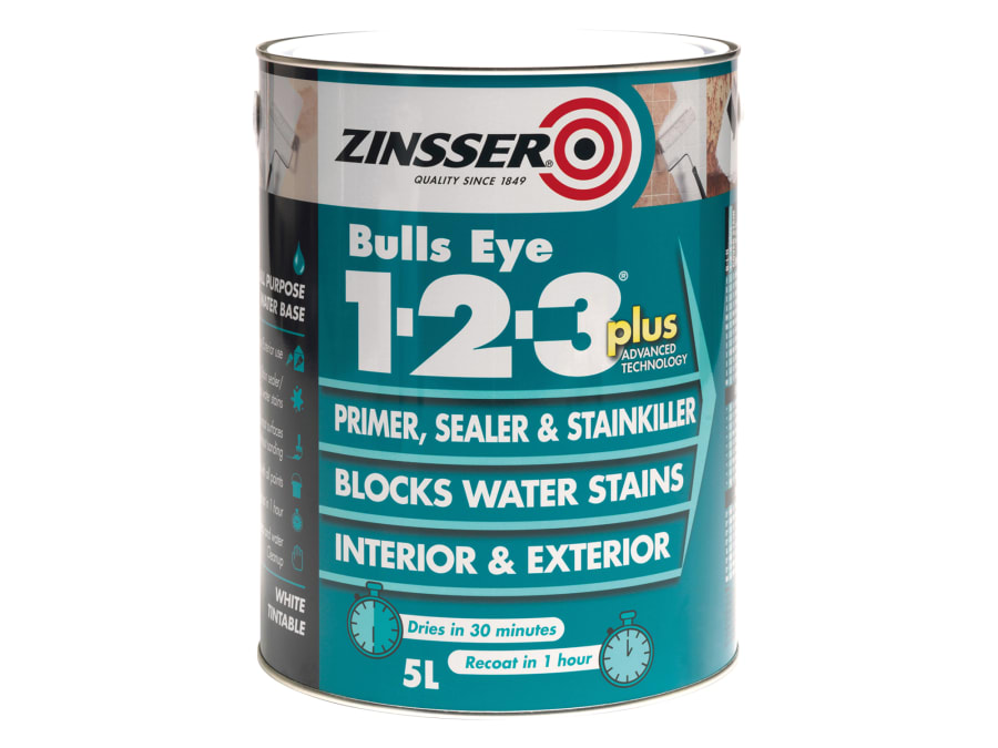 Zinsser ZN7190001C1 Bulls Eye 1-2-3 Plus Primer Sealer & Stain Killer 2.5 Litre