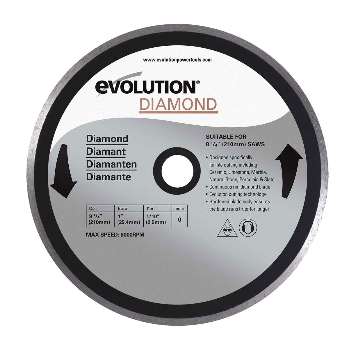 Evolution RAGEBLADE210DIAMOND 210mm Diamond Cutting Blade