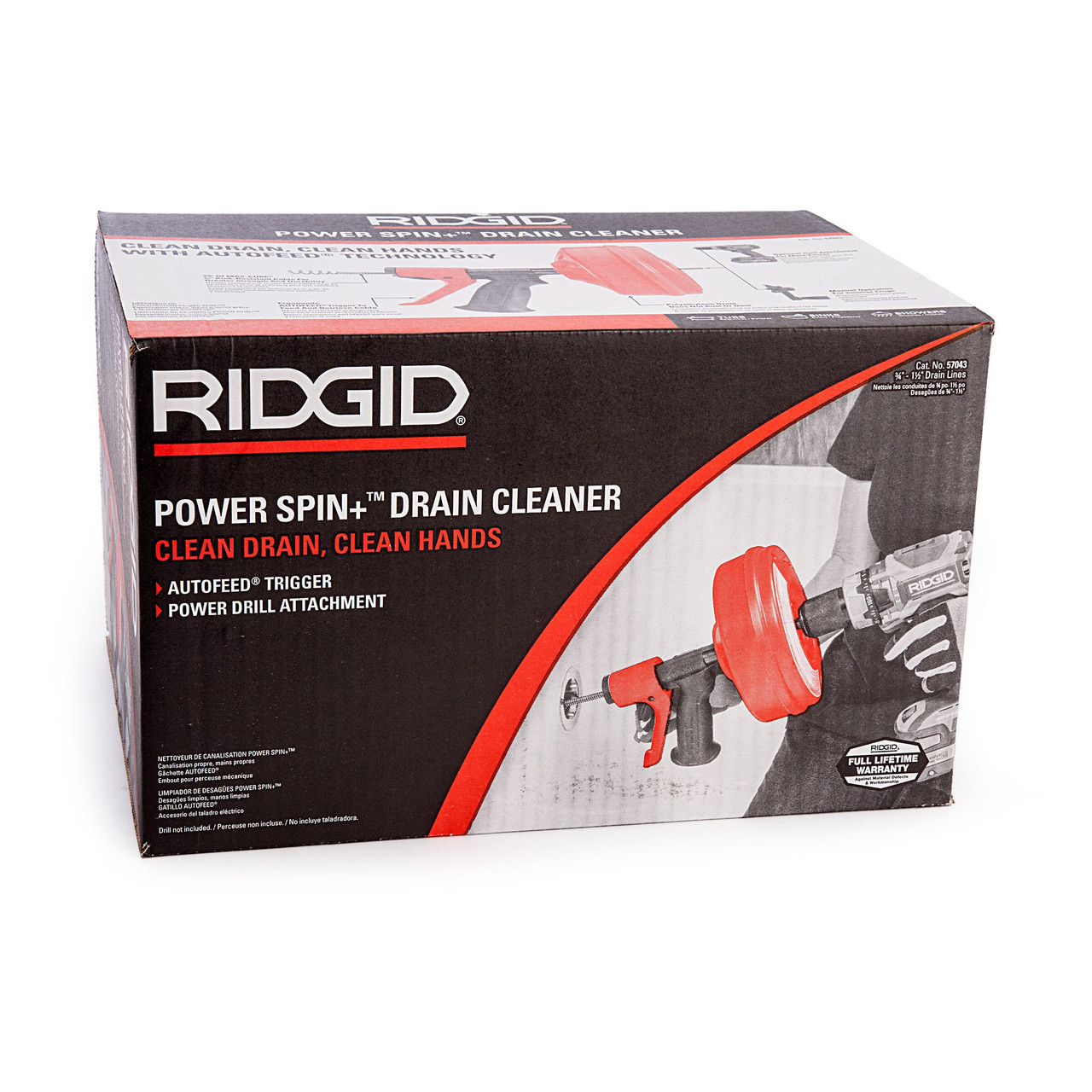 Ridgid 57043 Power Spin Drain Cleaner with Autofeed Trigger
