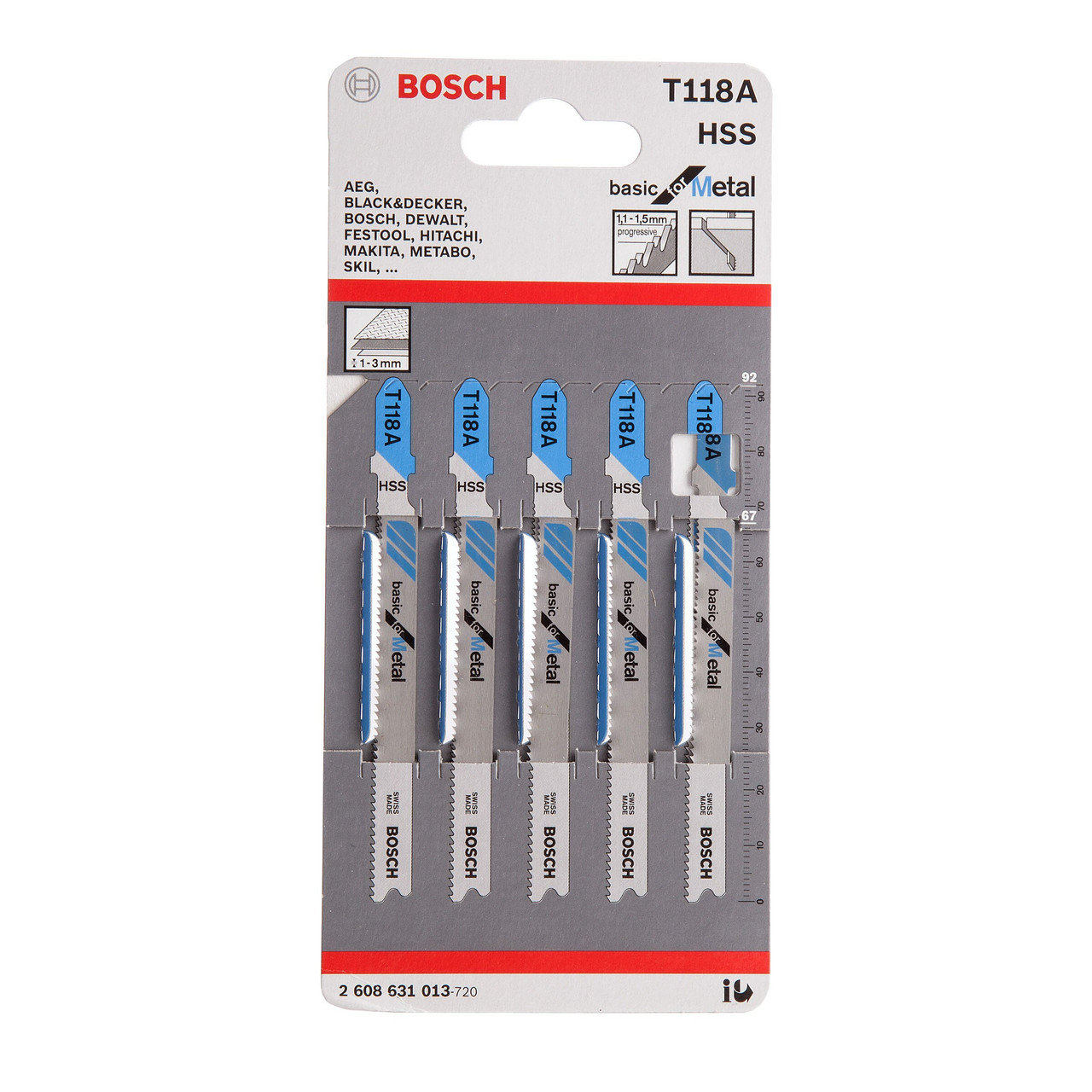 Bosch T118A 92mm Basic Metal Jigsaw Blade