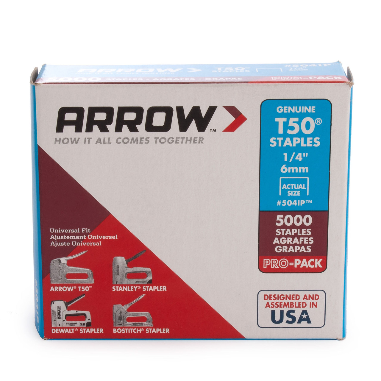 Arrow A504IP Heavy-Duty Staples 6mm