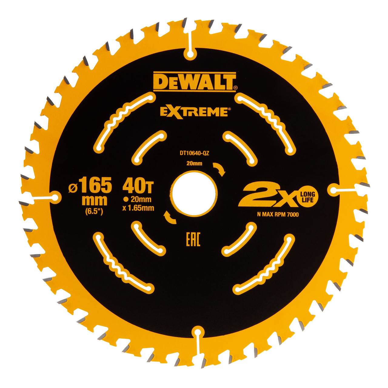 Dewalt DT10640QZ 165mm × 20mm × 40T Circular Saw Blade