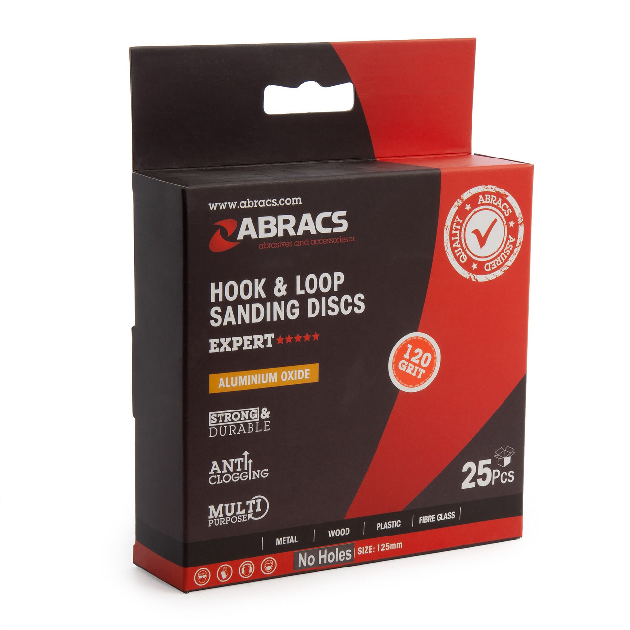 Abracs ABHL0125120 125mm Sanding Discs 120 Grit (25 Pack)