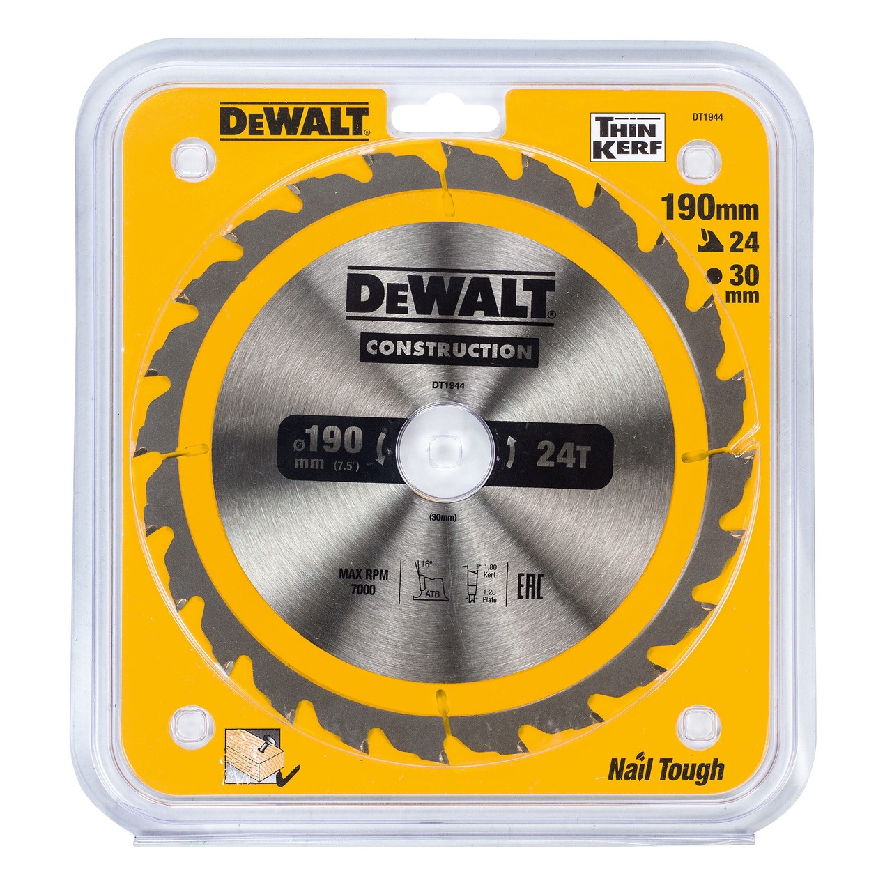 Dewalt DT1944 190 × 30mm × 24T Circular Saw Blade