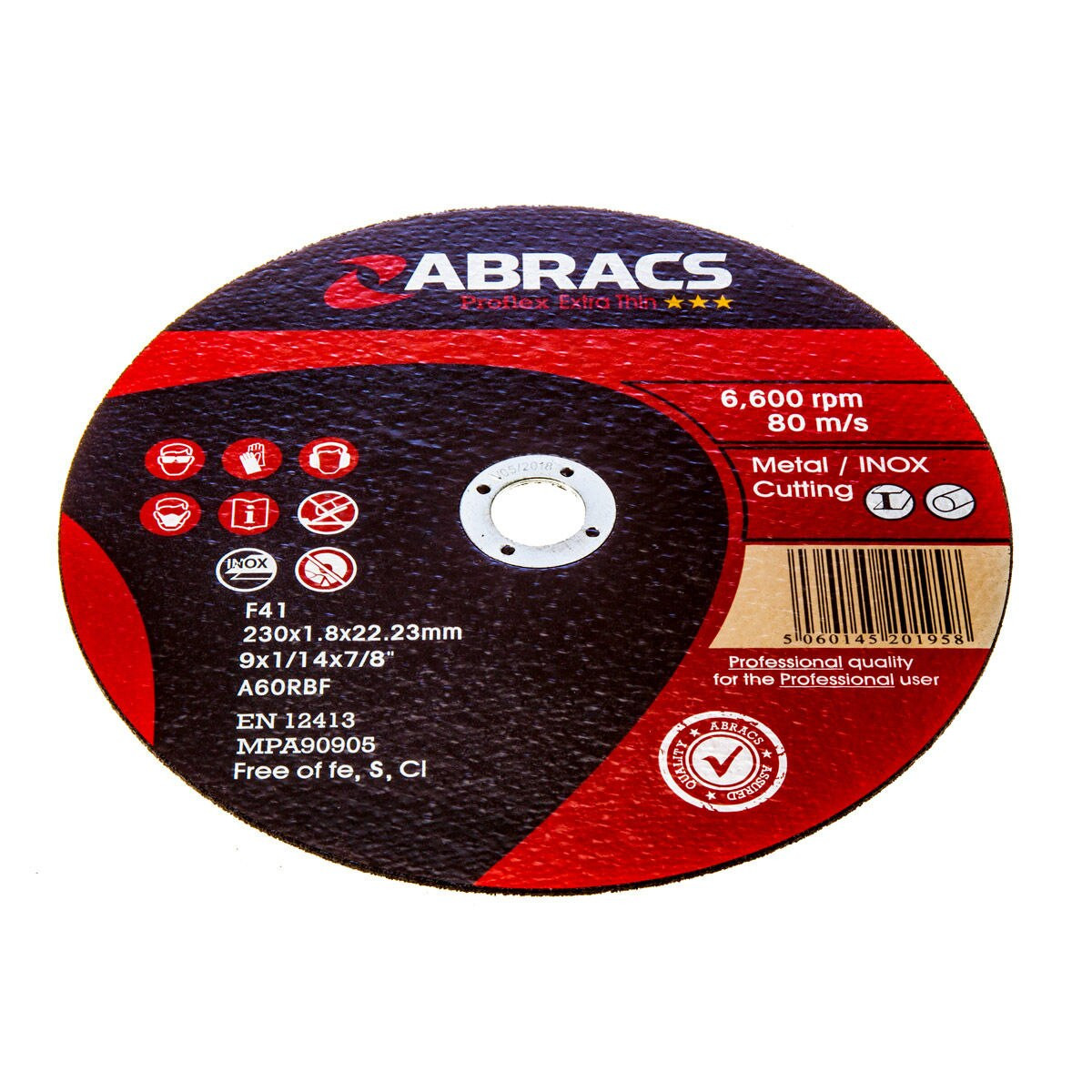 Abracs PFET23018FI Proflex 230 × 1.8 × 22mm Flat Extra Thin INOX Cutting Disc