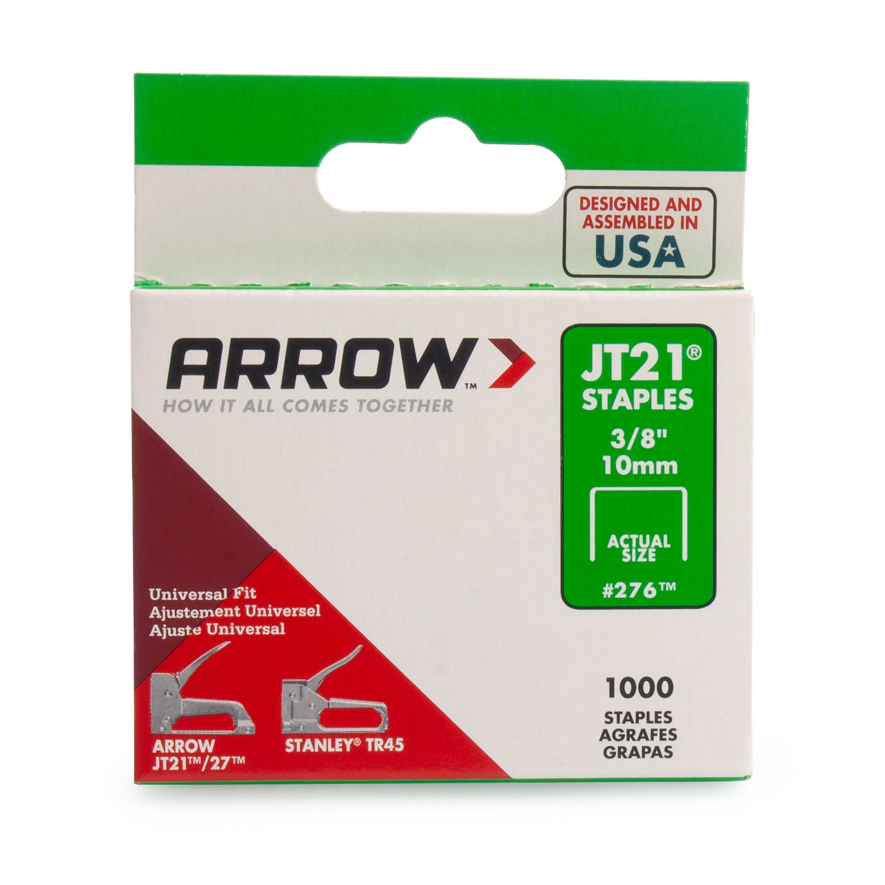 Arrow A276 JT21 Light-Duty Staples 10mm