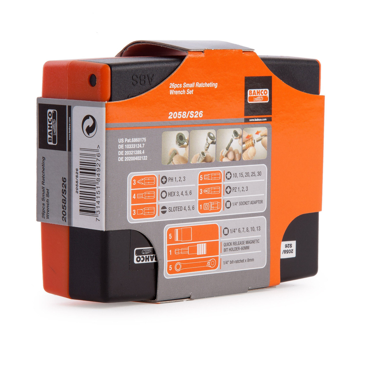 Bahco 2058S26 1/4in Drive Socket Set 26 Piece