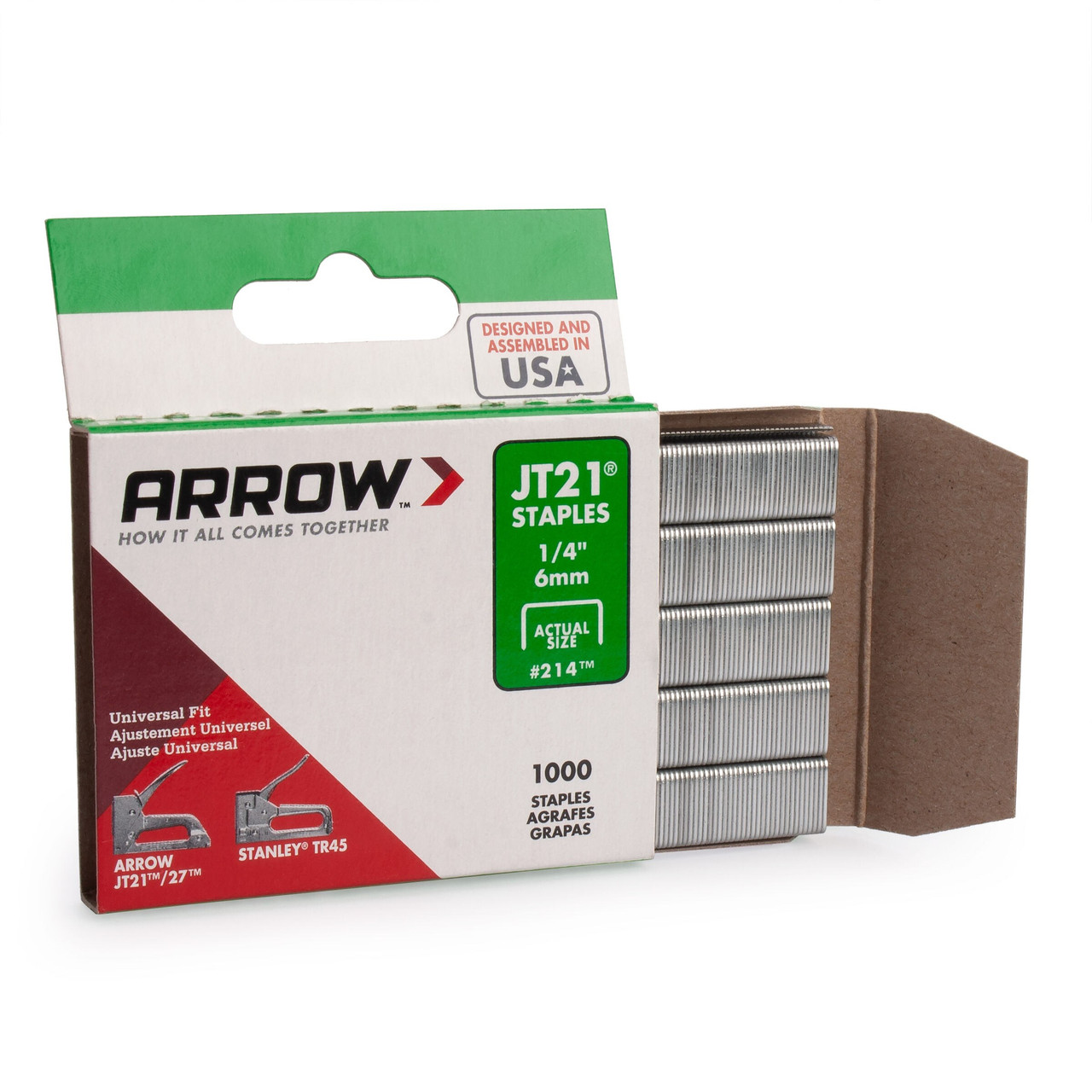Arrow A214 JT21 Light-Duty Staples 6mm