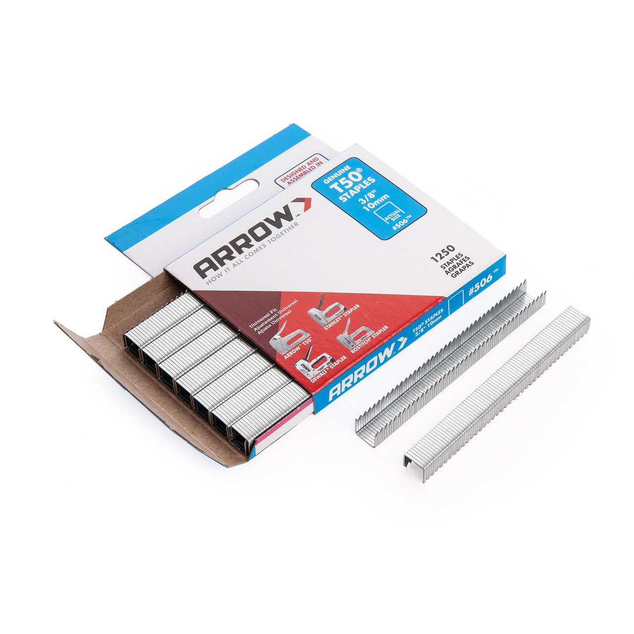 Arrow 50624 T50 10mm Staples with 1250 Pack