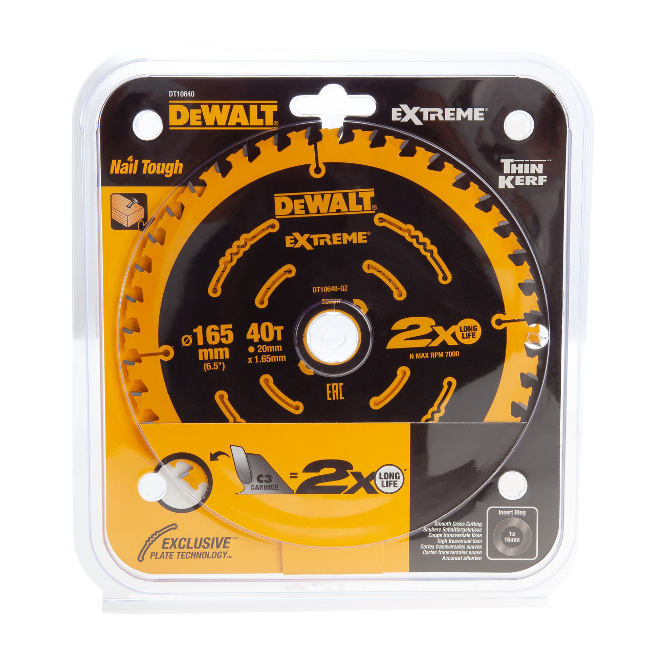 Dewalt DT10640QZ 165mm × 20mm × 40T Circular Saw Blade