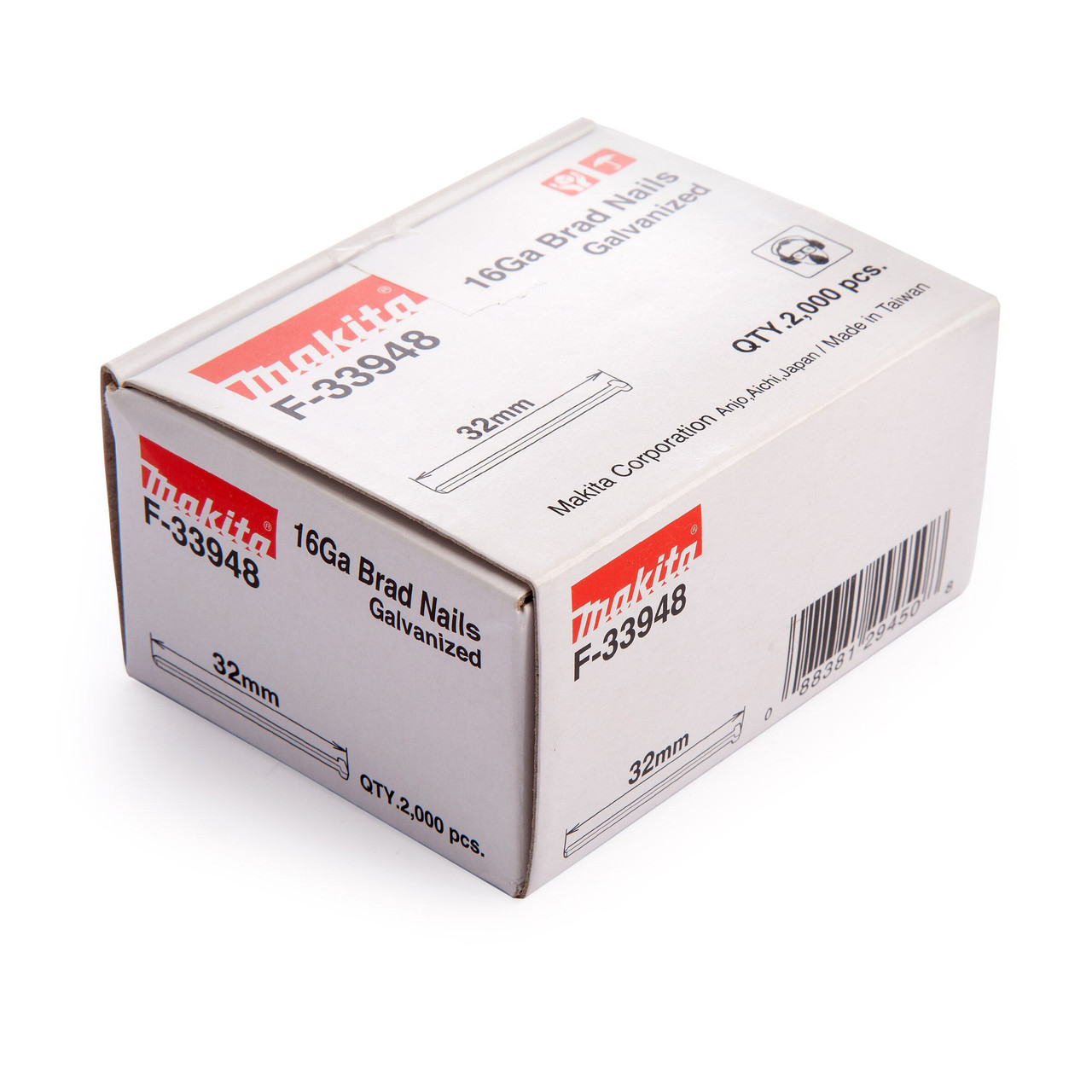 Makita F33948 16GA 32mm Galvanised Brad Nails