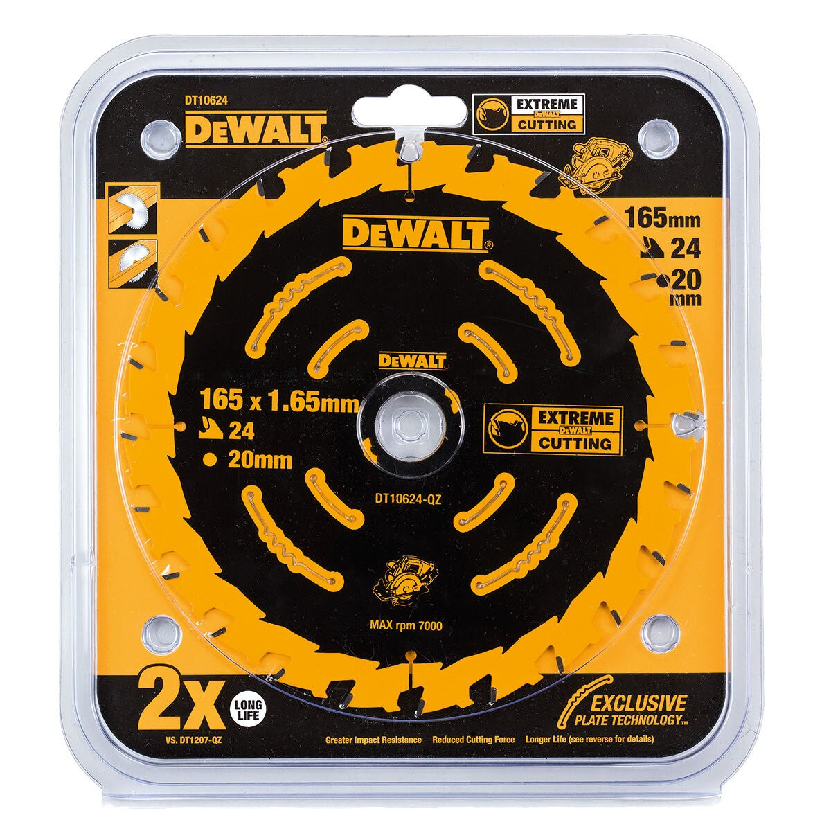 Dewalt DT10624 EXTREME Second Fix Circular Saw Blade 165 × 20mm × 24T