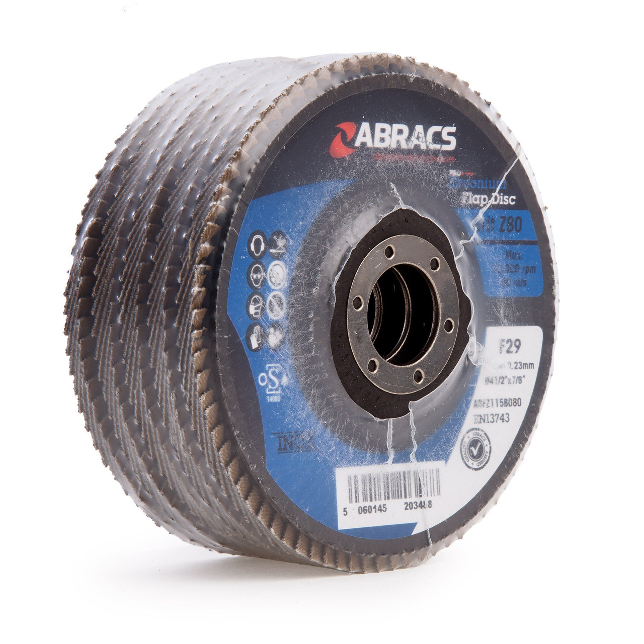 Abracs ABFZ115B080 115mm 80 Grit Zirconium Flap Disc