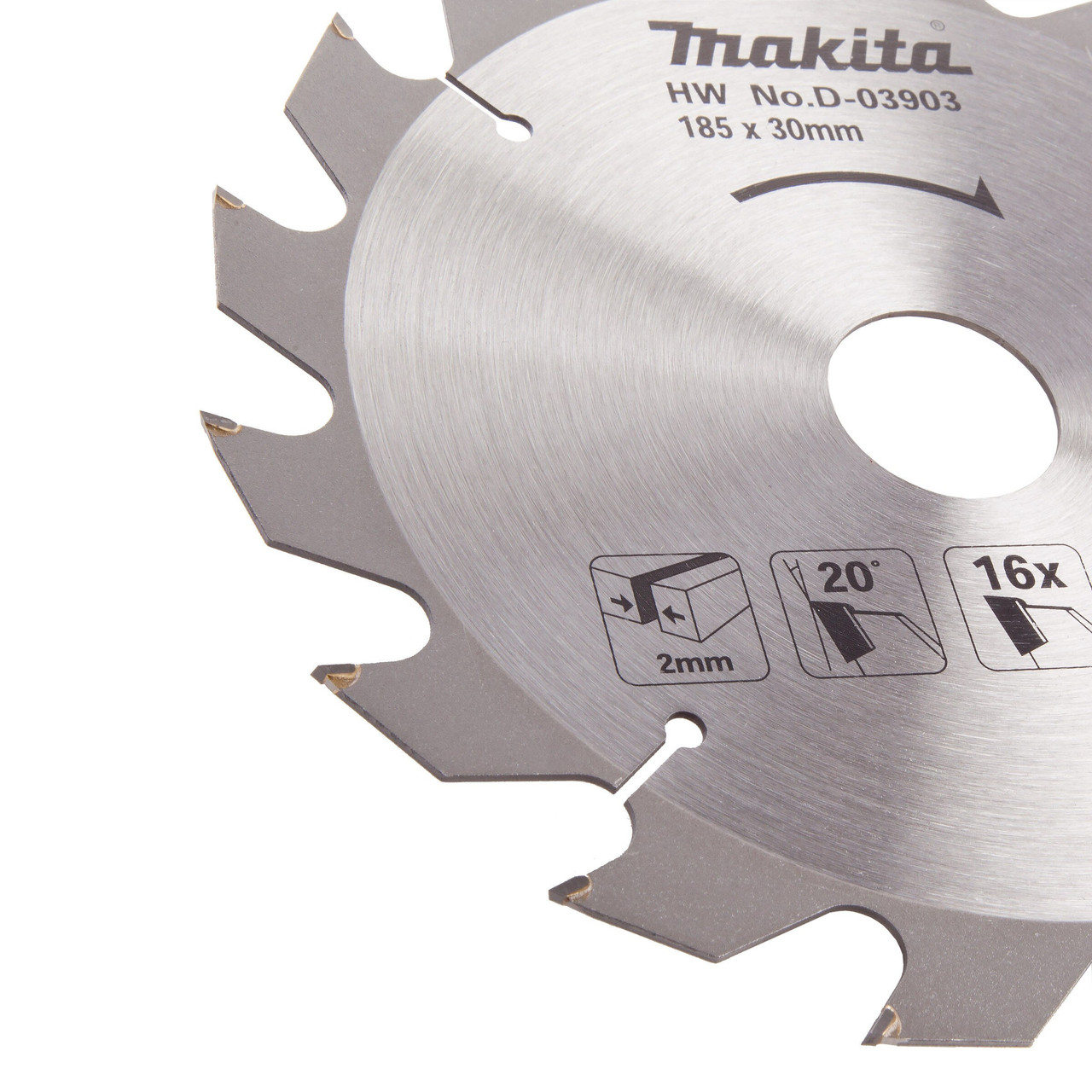 Makita D03903 185 × 30mm × 16T Circular Saw Blade for Wood