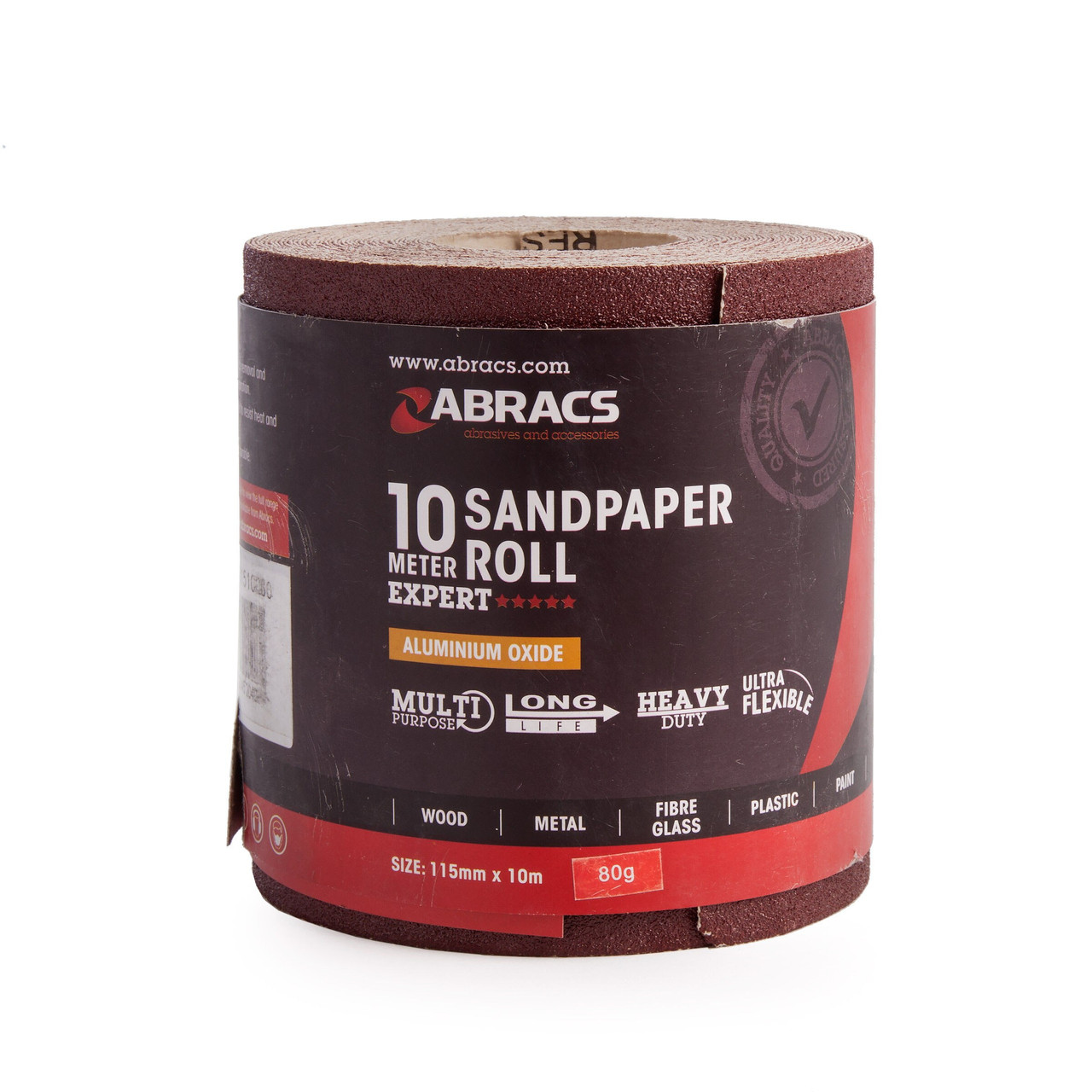Abracs ABS11510080 Expert General Purpose Sandpaper Roll 80 Grit × 10m