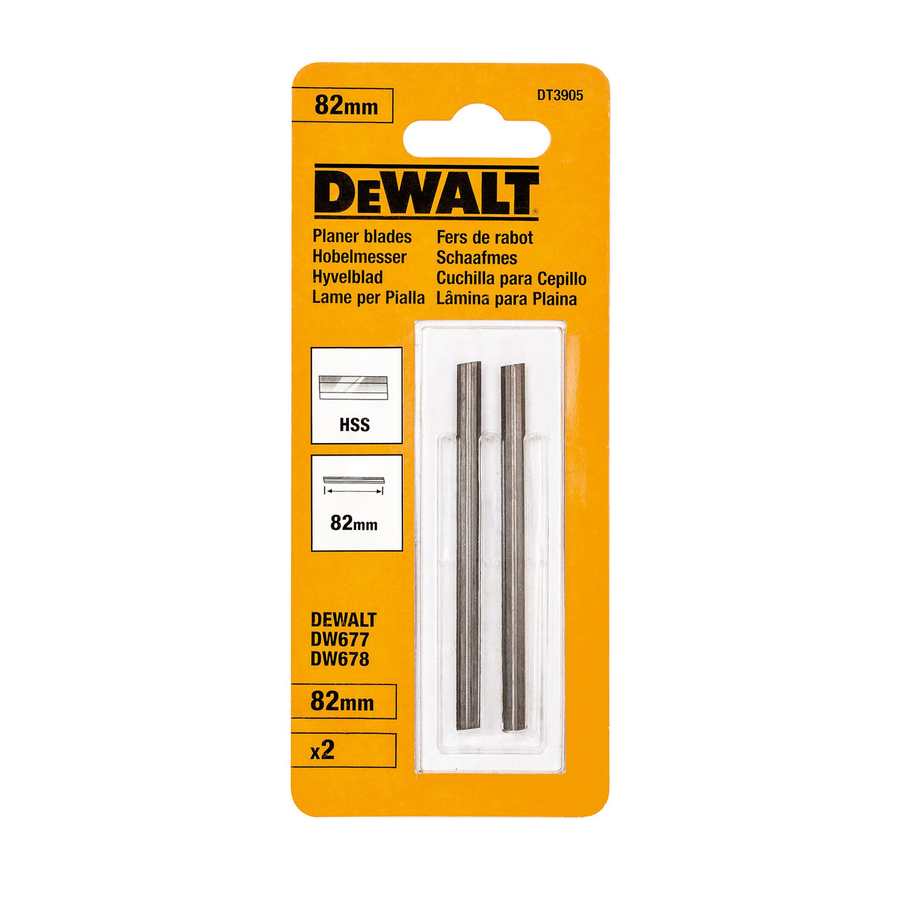 Dewalt DT3905 82mm HSS Reversible Planer Blades (Pack of 2)