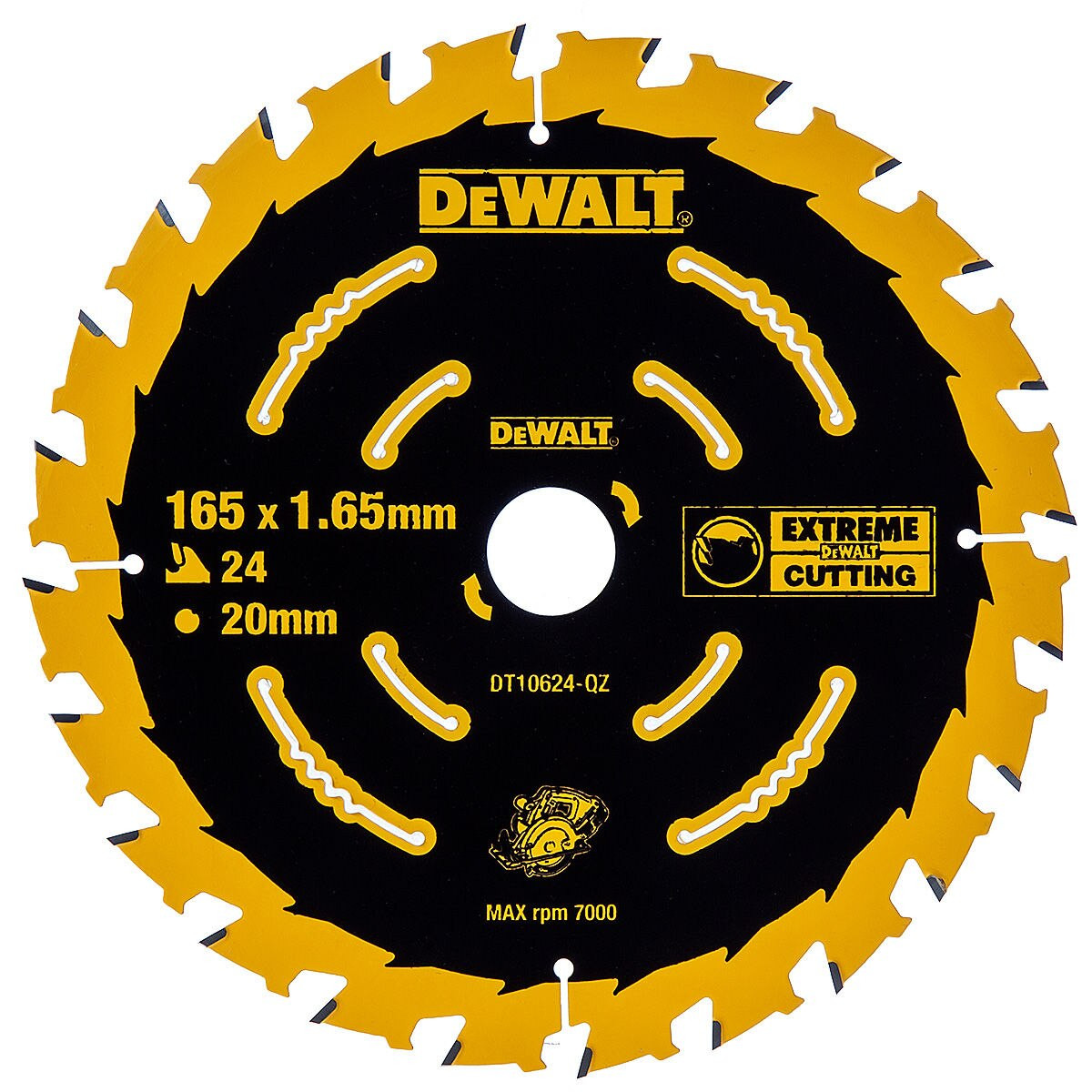 Dewalt DT10624 EXTREME Second Fix Circular Saw Blade 165 × 20mm × 24T
